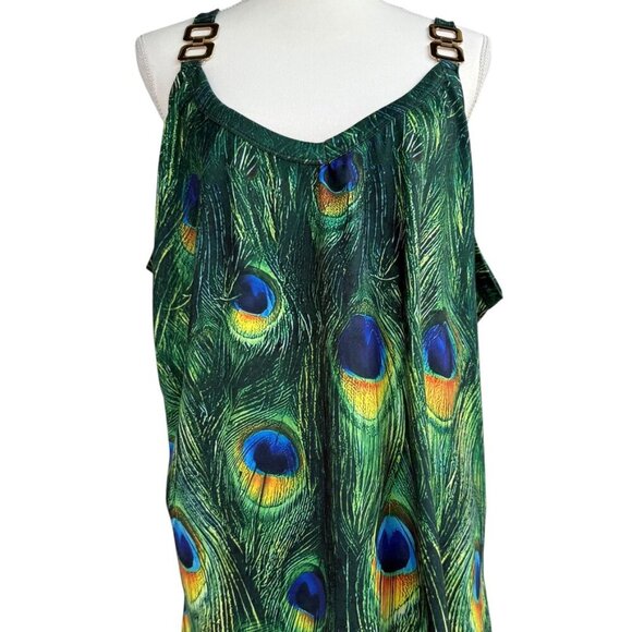 Denater Tank SZ 6X Peacock Resort Gold Hardware Aloha Party - Picture 6 of 6